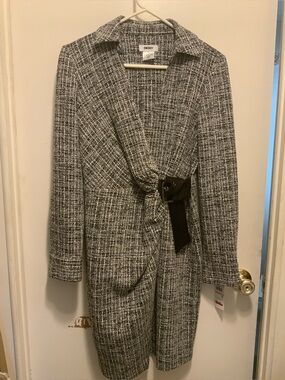 DKNY Black and White Tweed dress